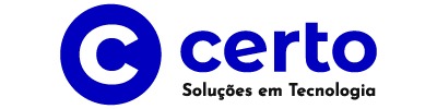 Logo da Certo Soluções em Tecnologia, empresa especializada em suporte de TI, infraestrutura de redes, CFTV, controle de acesso e soluções tecnológicas em Mogi Mirim